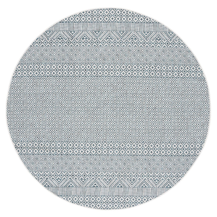 SAFAVIEH Outdoor CY8235-53512 Courtyard Ivory / Aqua Rug Image 1