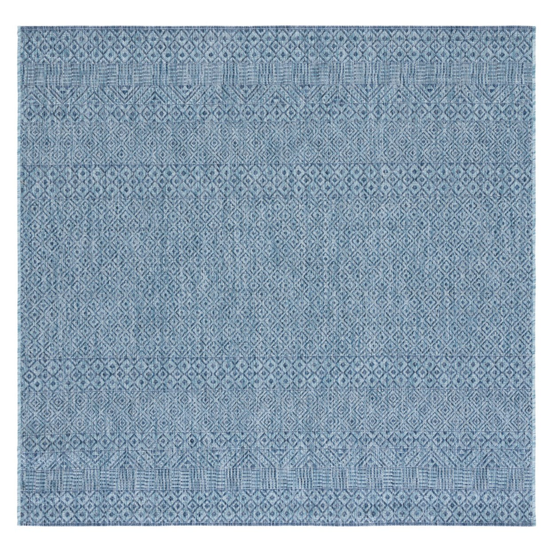 SAFAVIEH Outdoor CY8235-39412 Courtyard Aqua / Navy Rug Image 7