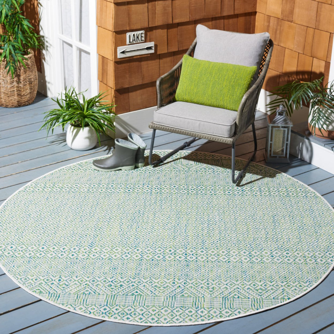 SAFAVIEH Outdoor CY8235-55712 Courtyard Ivory / Green Rug Image 2