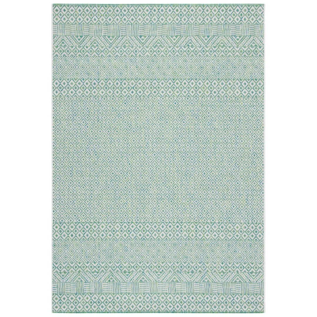 SAFAVIEH Outdoor CY8235-55712 Courtyard Ivory / Green Rug Image 1