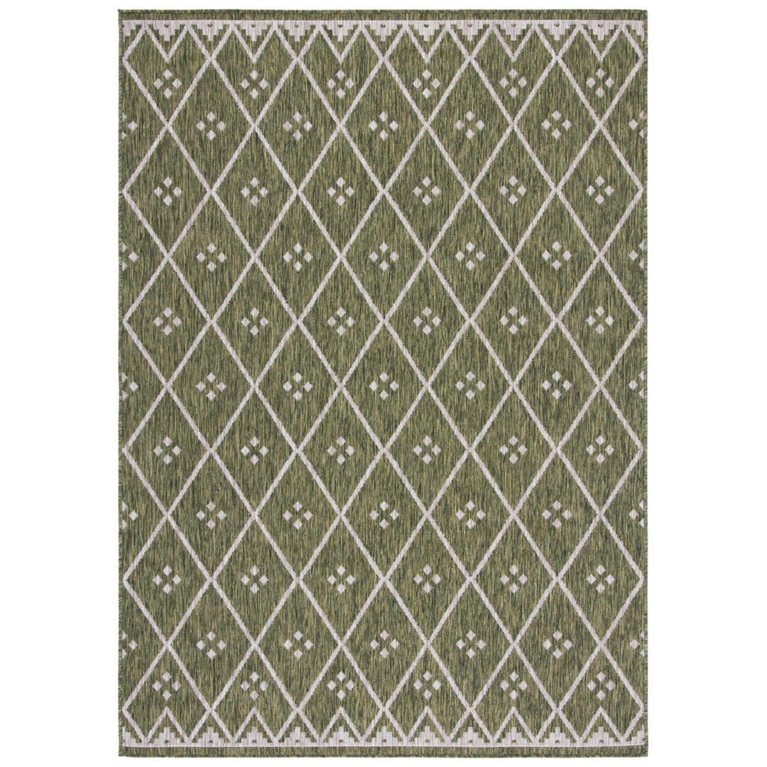 SAFAVIEH Indoor Outdoor CY8303-379 Courtyard Green / Grey Rug Image 2