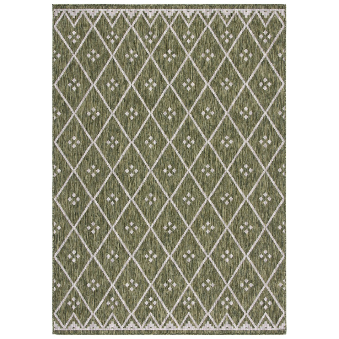 SAFAVIEH Indoor Outdoor CY8303-379 Courtyard Green / Grey Rug Image 1