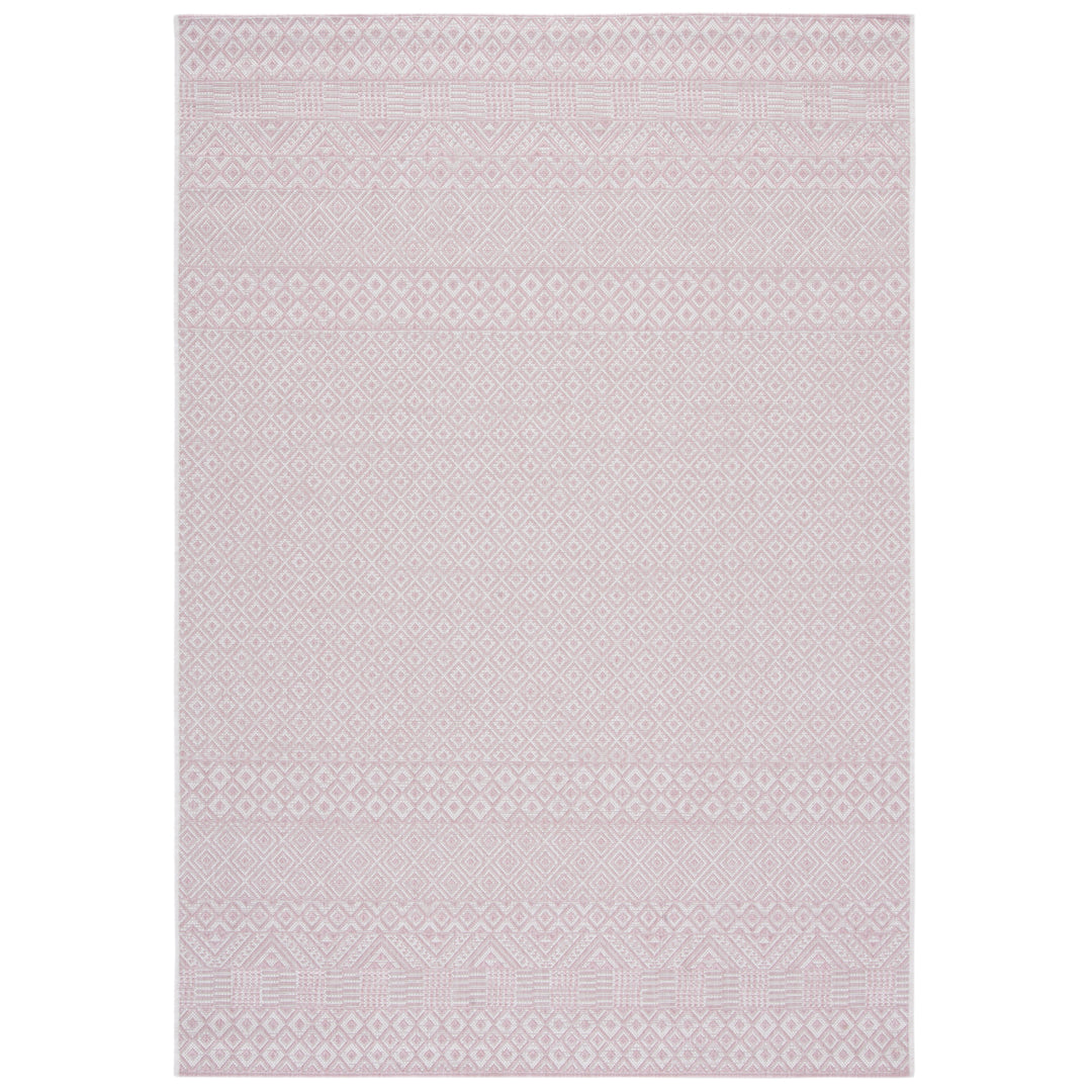 SAFAVIEH Outdoor CY8235-56212 Courtyard Ivory / Soft Pink Rug Image 4