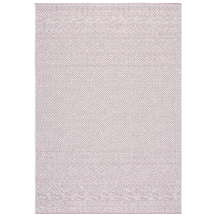 SAFAVIEH Outdoor CY8235-56212 Courtyard Ivory / Soft Pink Rug Image 1