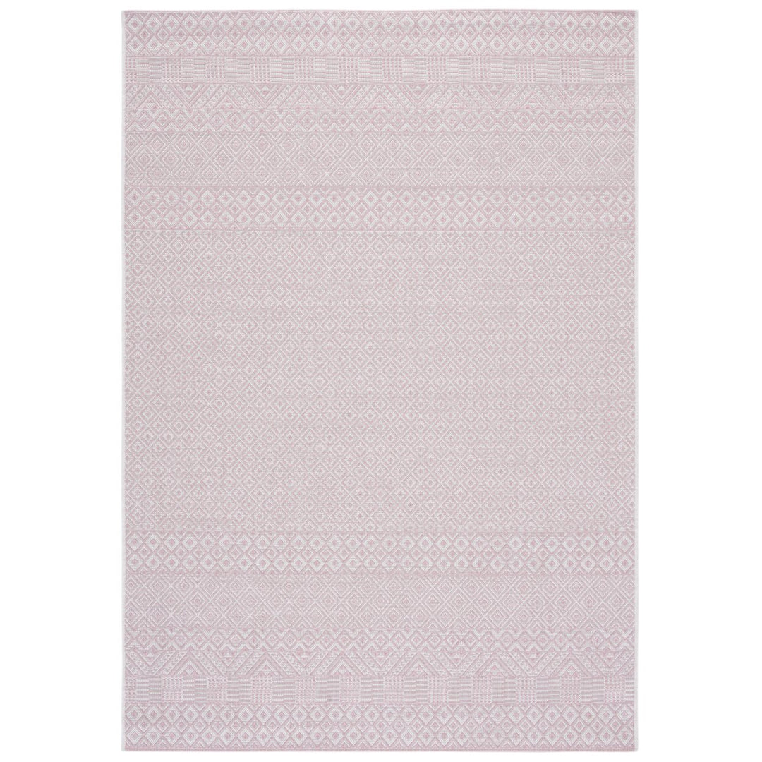 SAFAVIEH Outdoor CY8235-56212 Courtyard Ivory / Soft Pink Rug Image 1