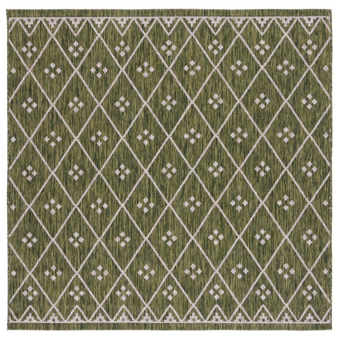 SAFAVIEH Indoor Outdoor CY8303-379 Courtyard Green / Grey Rug Image 3