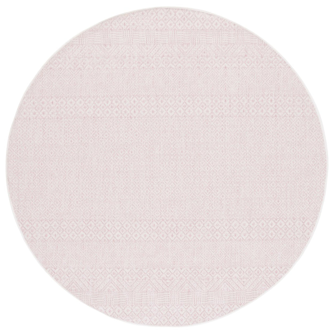 SAFAVIEH Outdoor CY8235-56212 Courtyard Ivory / Soft Pink Rug Image 1