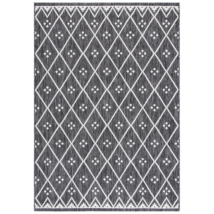 SAFAVIEH Indoor Outdoor CY8303-537 Courtyard Black / Ivory Rug Image 4