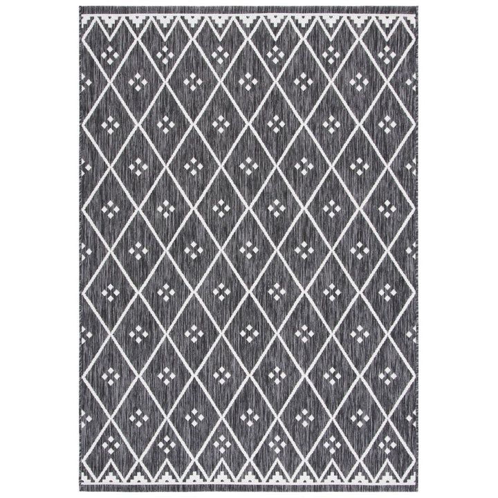 SAFAVIEH Indoor Outdoor CY8303-537 Courtyard Black / Ivory Rug Image 1