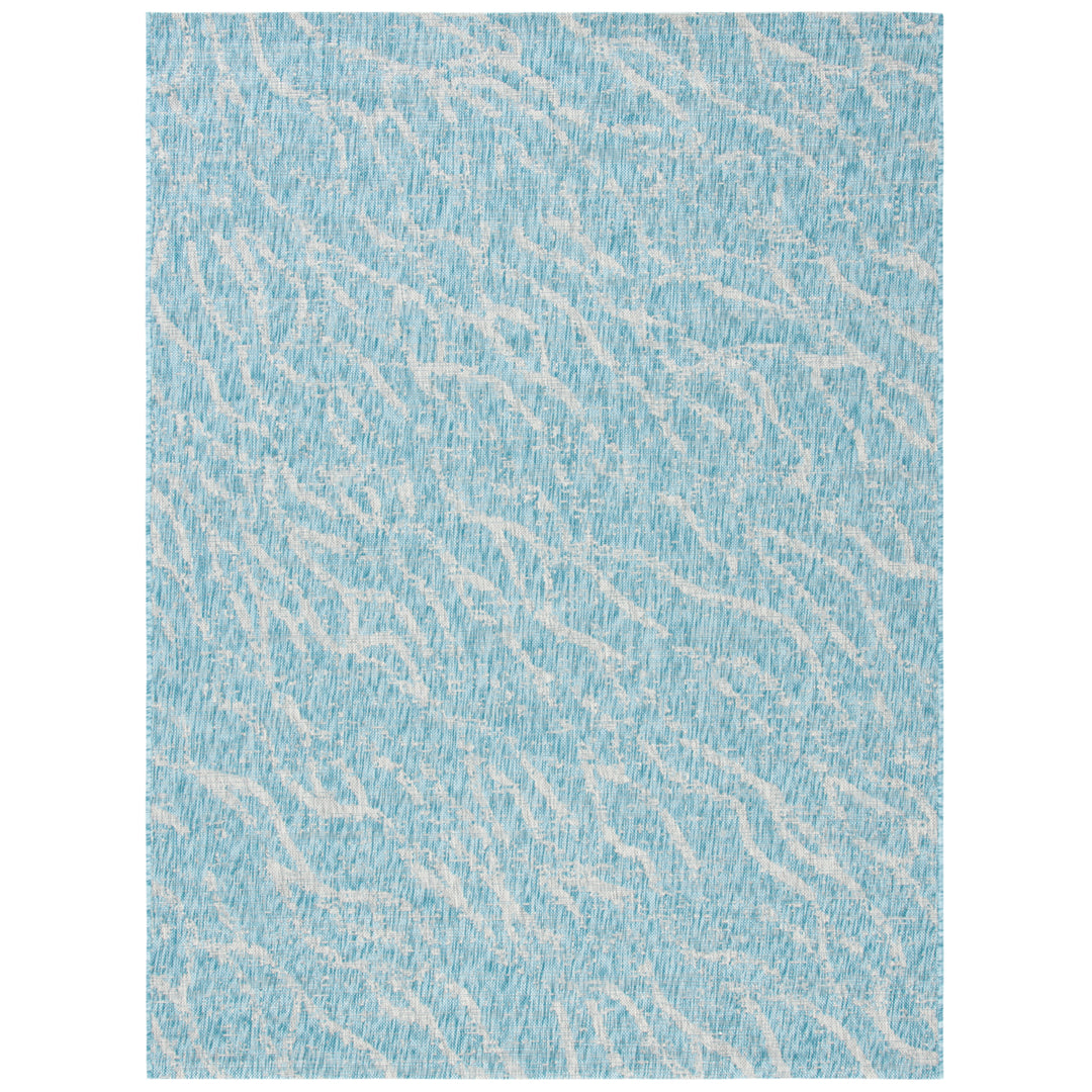 SAFAVIEH Outdoor CY8382-37121 Courtyard Aqua / Grey Rug Image 3