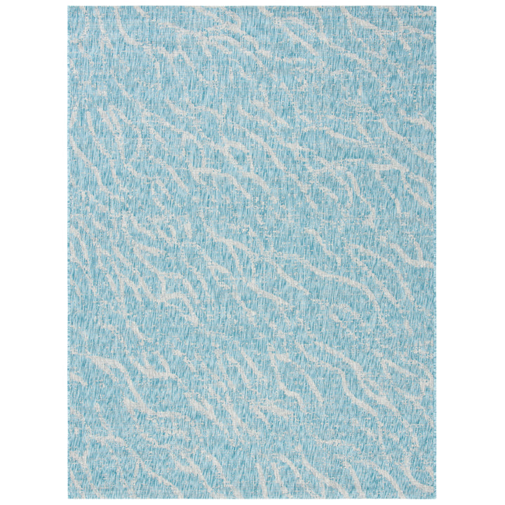 SAFAVIEH Outdoor CY8382-37121 Courtyard Aqua / Grey Rug Image 3