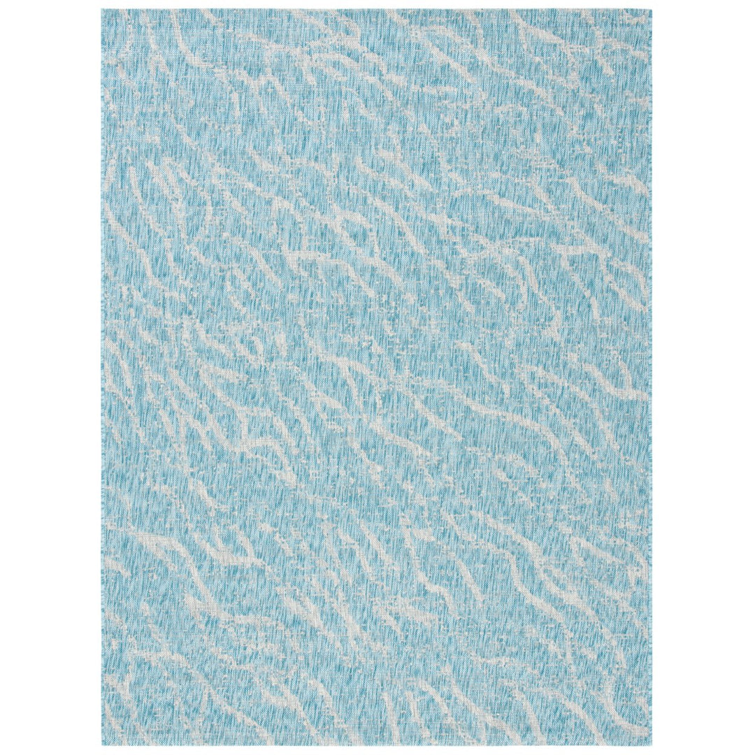 SAFAVIEH Outdoor CY8382-37121 Courtyard Aqua / Grey Rug Image 1