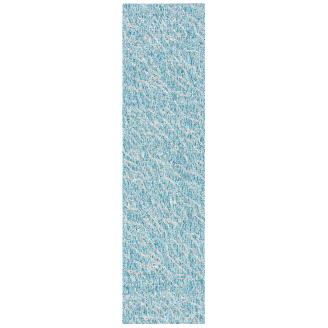 SAFAVIEH Outdoor CY8382-37121 Courtyard Aqua / Grey Rug Image 4