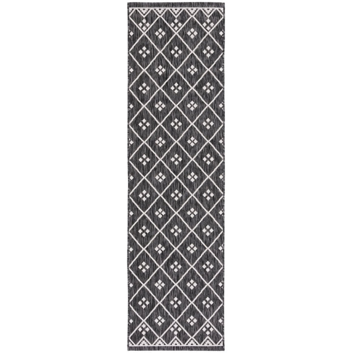 SAFAVIEH Indoor Outdoor CY8303-537 Courtyard Black / Ivory Rug Image 1