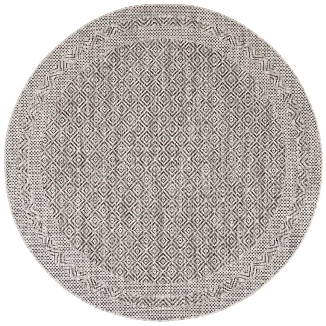 SAFAVIEH Outdoor CY8364-37612 Courtyard Grey / Black Rug Image 5