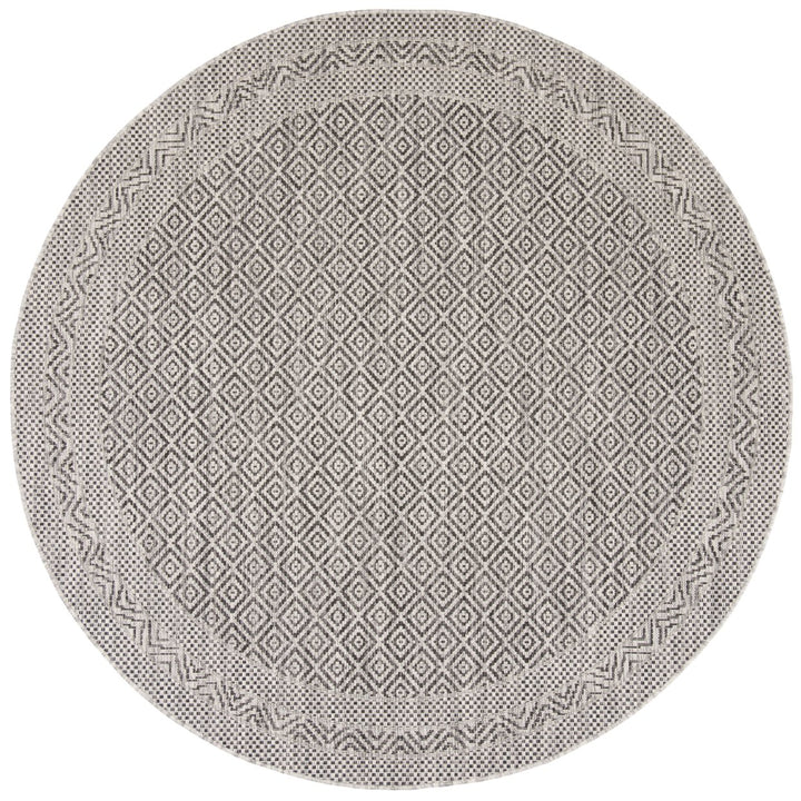 SAFAVIEH Outdoor CY8364-37612 Courtyard Grey / Black Rug Image 5