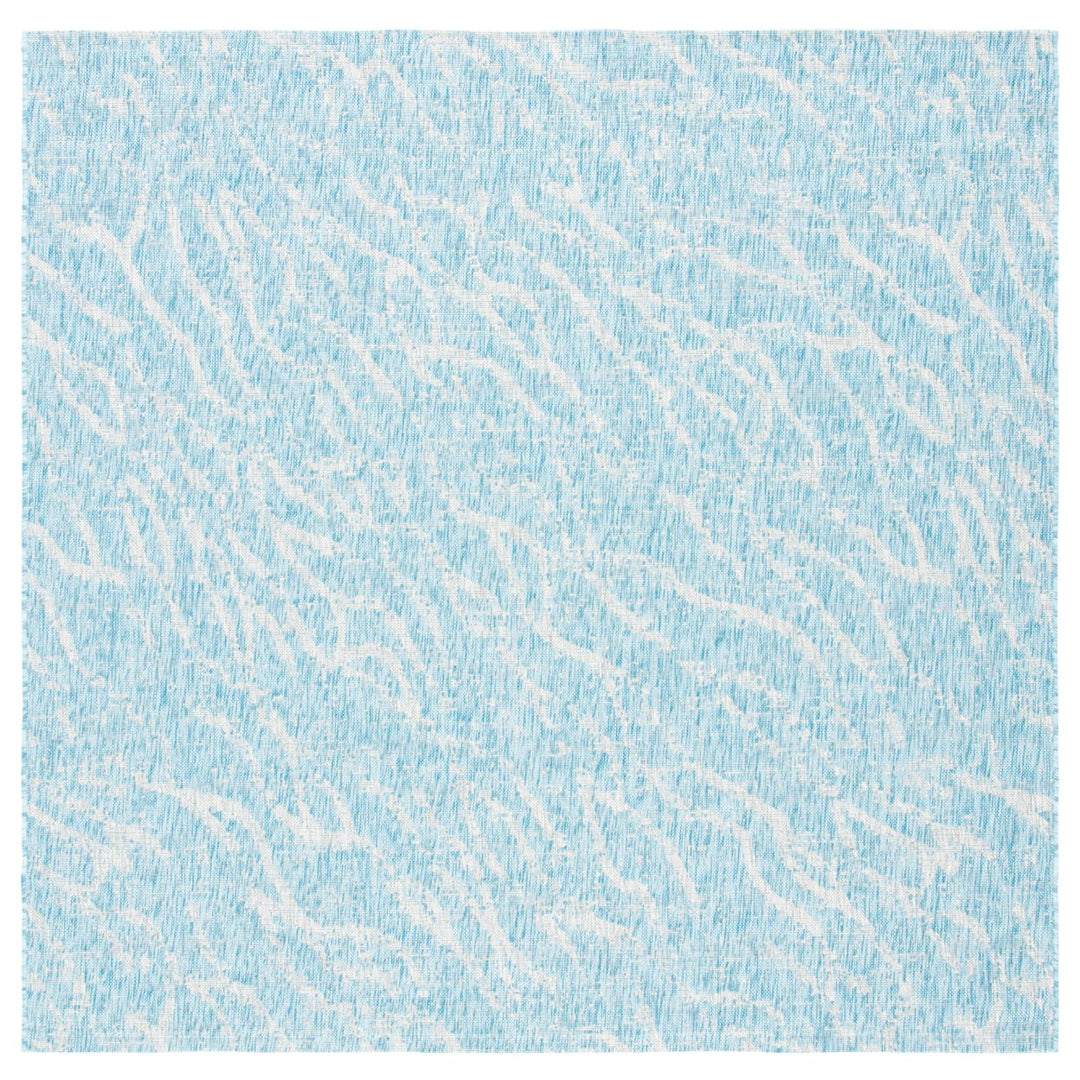 SAFAVIEH Outdoor CY8382-37121 Courtyard Aqua / Grey Rug Image 5