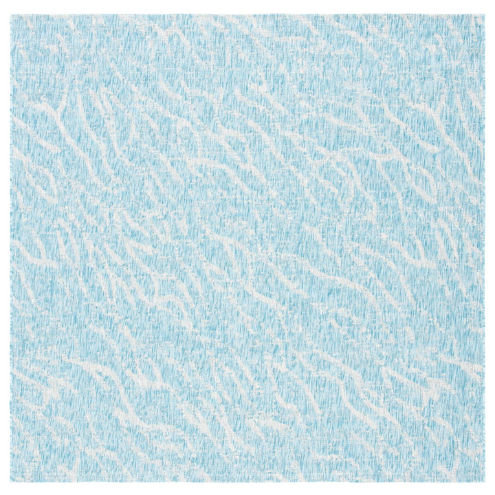 SAFAVIEH Outdoor CY8382-37121 Courtyard Aqua / Grey Rug Image 5