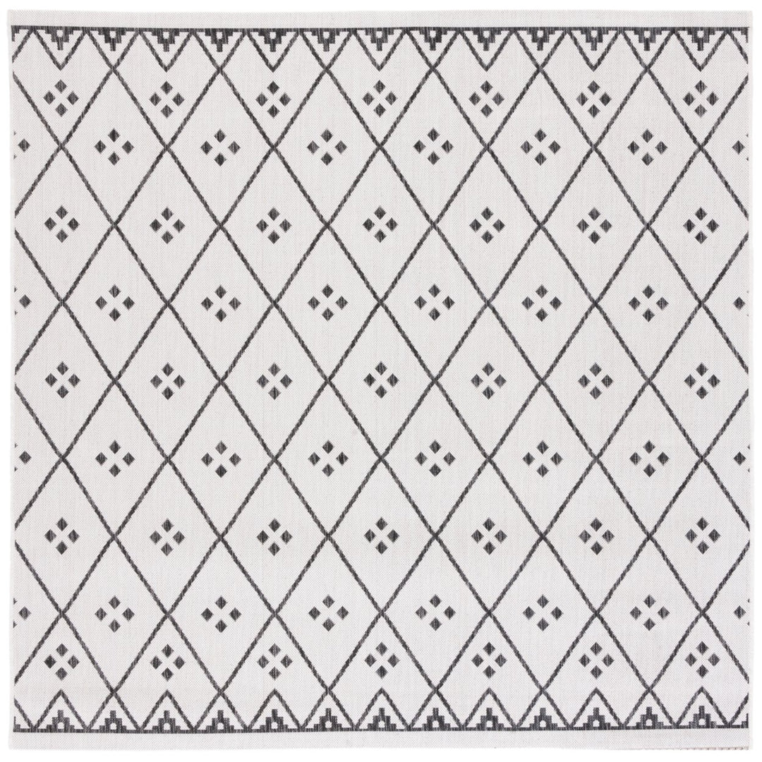 SAFAVIEH Indoor Outdoor CY8303-536 Courtyard Ivory / Black Rug Image 1