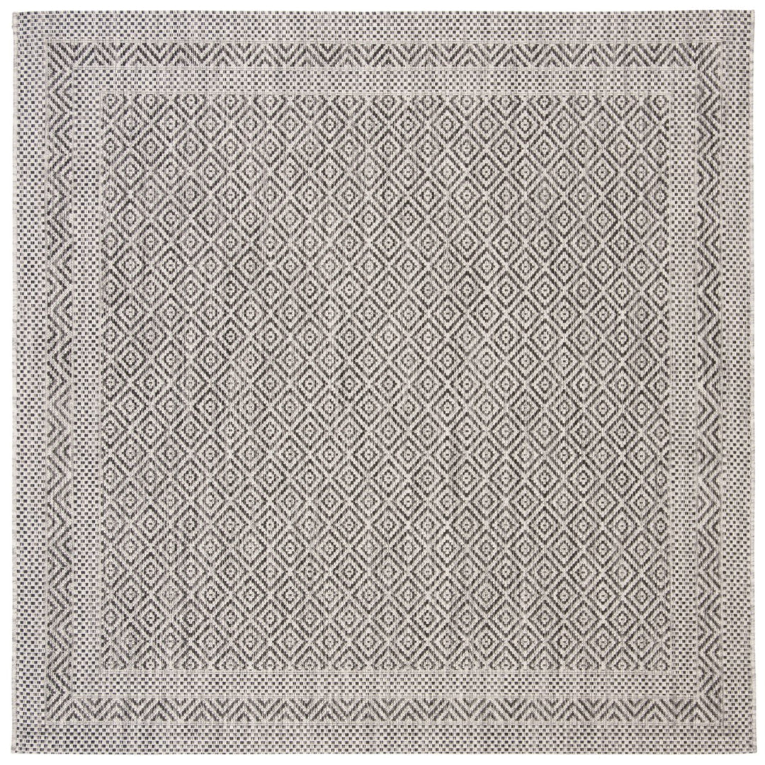 SAFAVIEH Outdoor CY8364-37612 Courtyard Grey / Black Rug Image 7