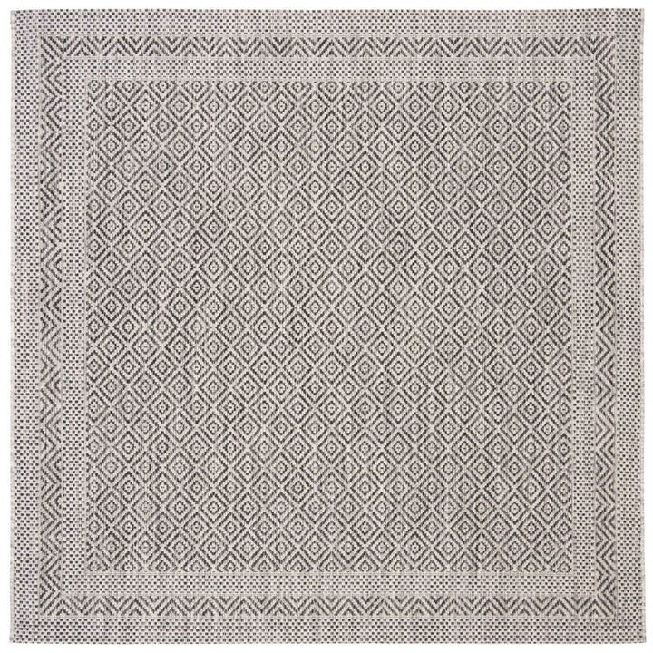 SAFAVIEH Outdoor CY8364-37612 Courtyard Grey / Black Rug Image 7