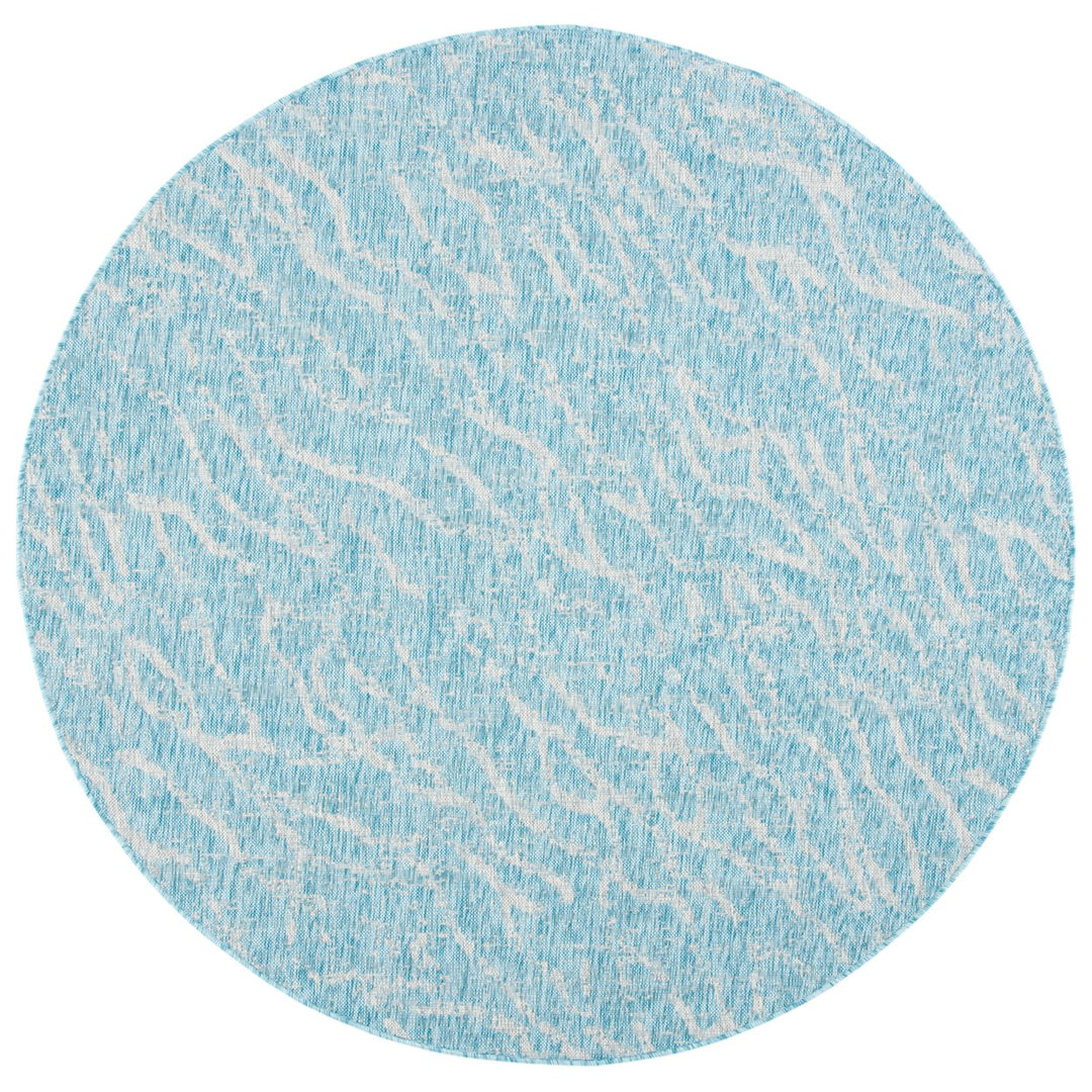 SAFAVIEH Outdoor CY8382-37121 Courtyard Aqua / Grey Rug Image 8