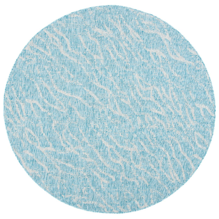 SAFAVIEH Outdoor CY8382-37121 Courtyard Aqua / Grey Rug Image 1