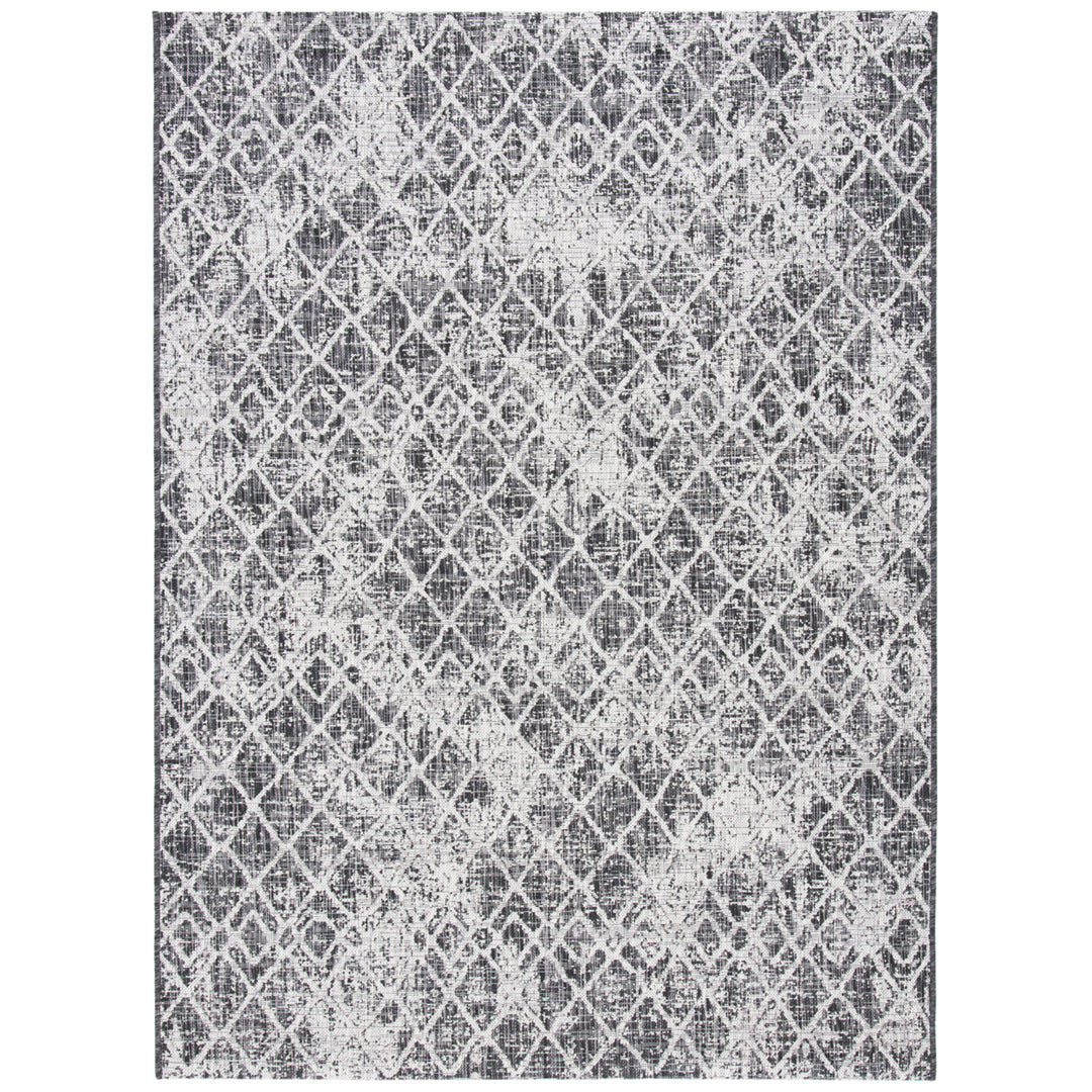 SAFAVIEH Outdoor CY8380-37621 Courtyard Black / Grey Rug Image 4