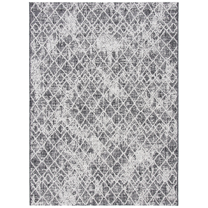 SAFAVIEH Outdoor CY8380-37621 Courtyard Black / Grey Rug Image 4