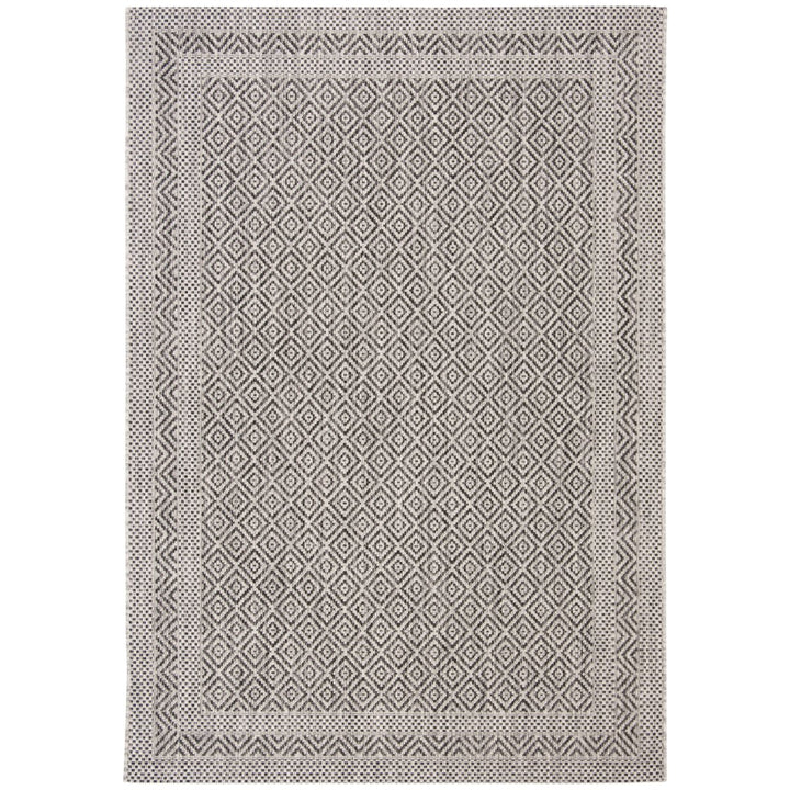 SAFAVIEH Outdoor CY8364-37612 Courtyard Grey / Black Rug Image 11