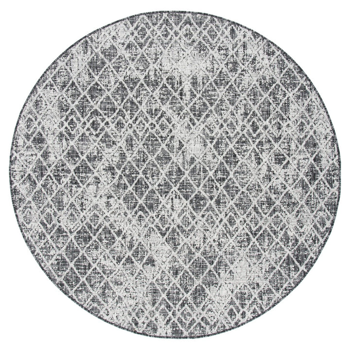 SAFAVIEH Outdoor CY8380-37621 Courtyard Black / Grey Rug Image 1