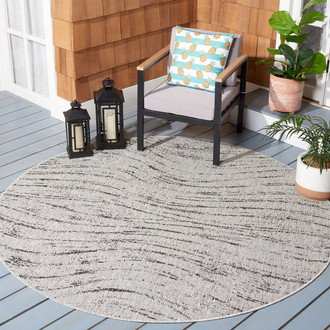 SAFAVIEH Outdoor CY8384-37612 Courtyard Ivory / Grey Rug Image 2