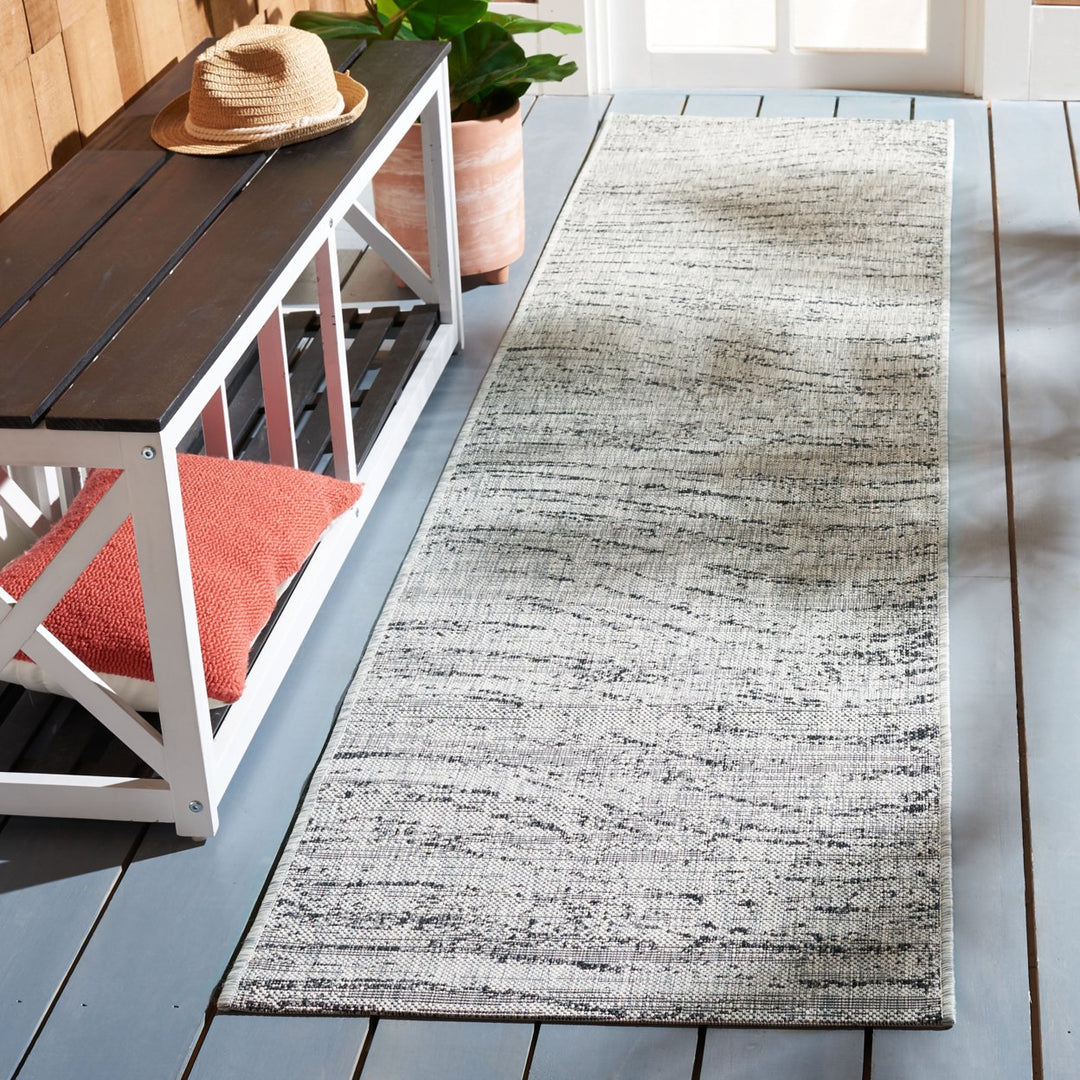 SAFAVIEH Outdoor CY8384-37612 Courtyard Ivory / Grey Rug Image 3