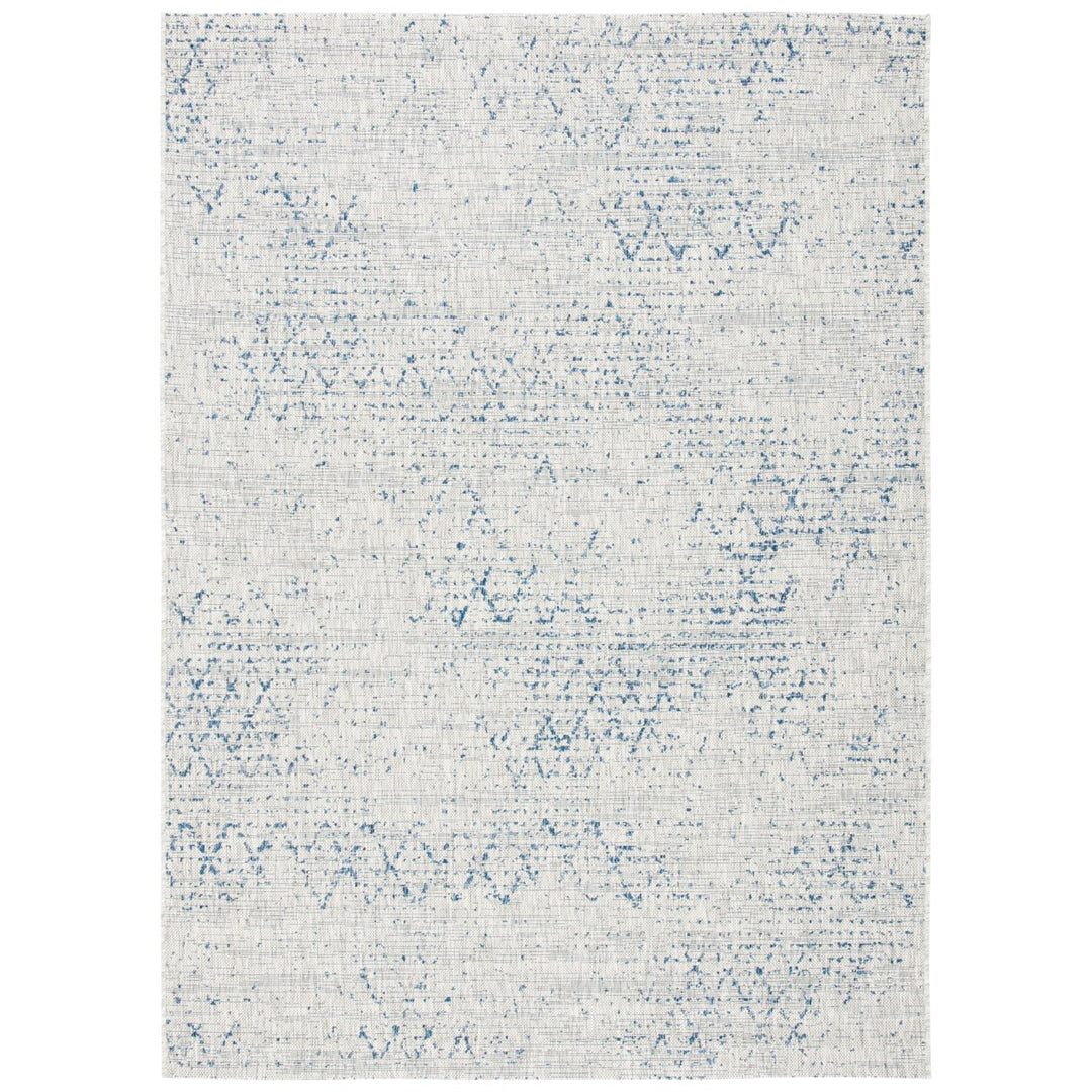 SAFAVIEH Outdoor CY8385-36812 Courtyard Grey / Navy Rug Image 1