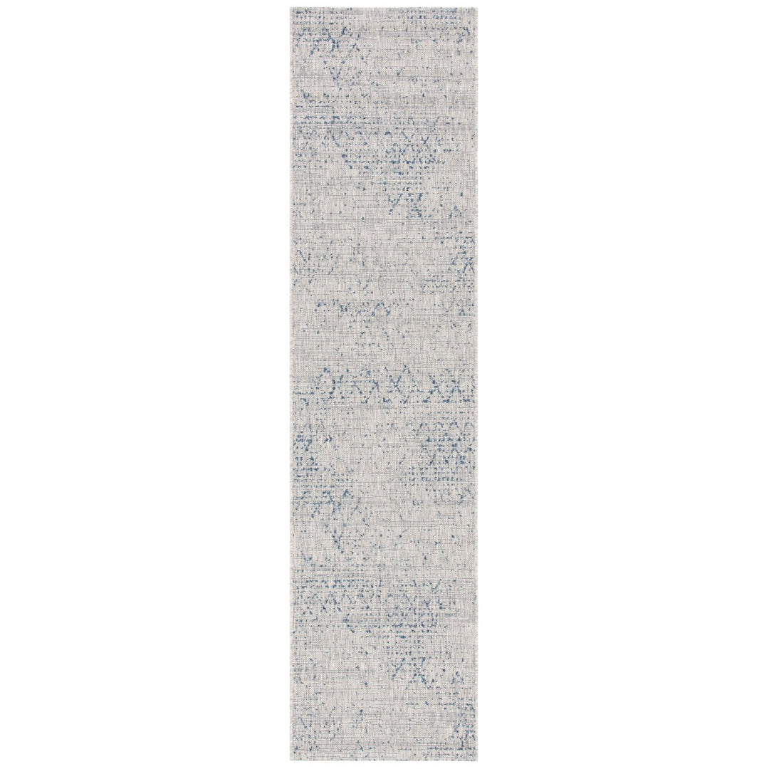 SAFAVIEH Outdoor CY8385-36812 Courtyard Grey / Navy Rug Image 1