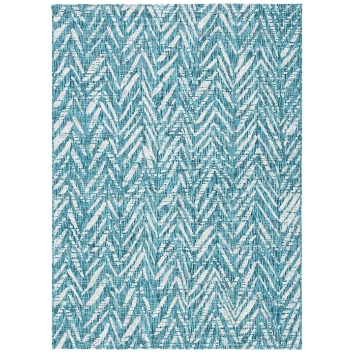 SAFAVIEH Outdoor CY8387-37221 Courtyard Blue / Grey Rug Image 4