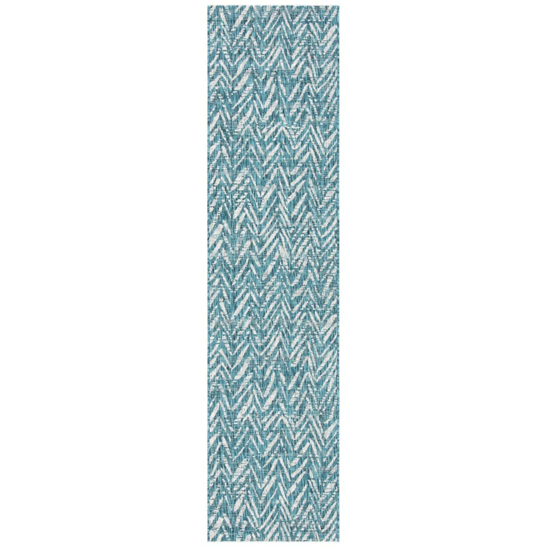 SAFAVIEH Outdoor CY8387-37221 Courtyard Blue / Grey Rug Image 1