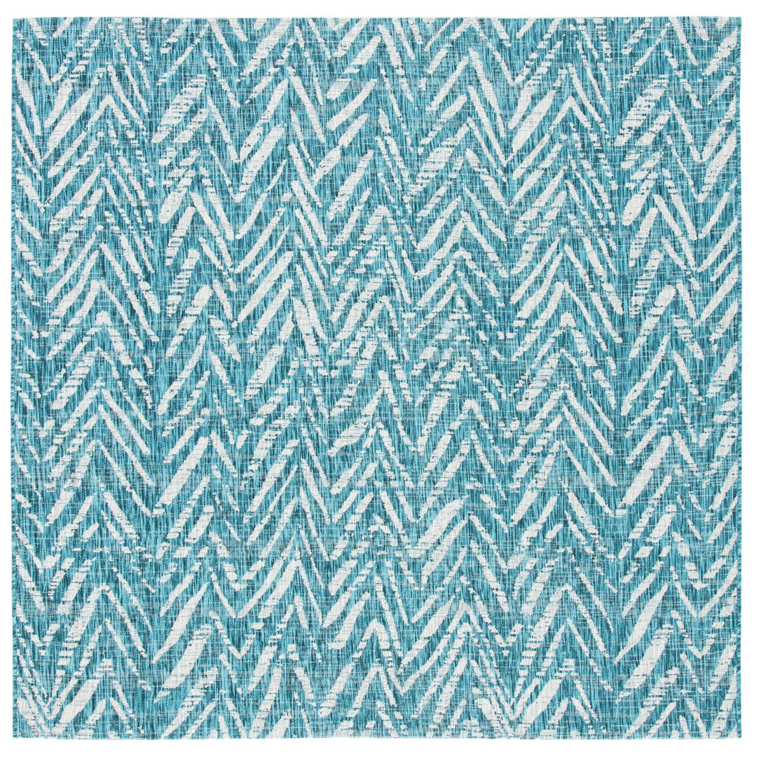 SAFAVIEH Outdoor CY8387-37221 Courtyard Blue / Grey Rug Image 1