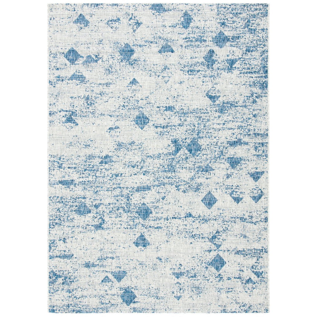 SAFAVIEH Outdoor CY8388-36812 Courtyard Grey / Navy Rug Image 1