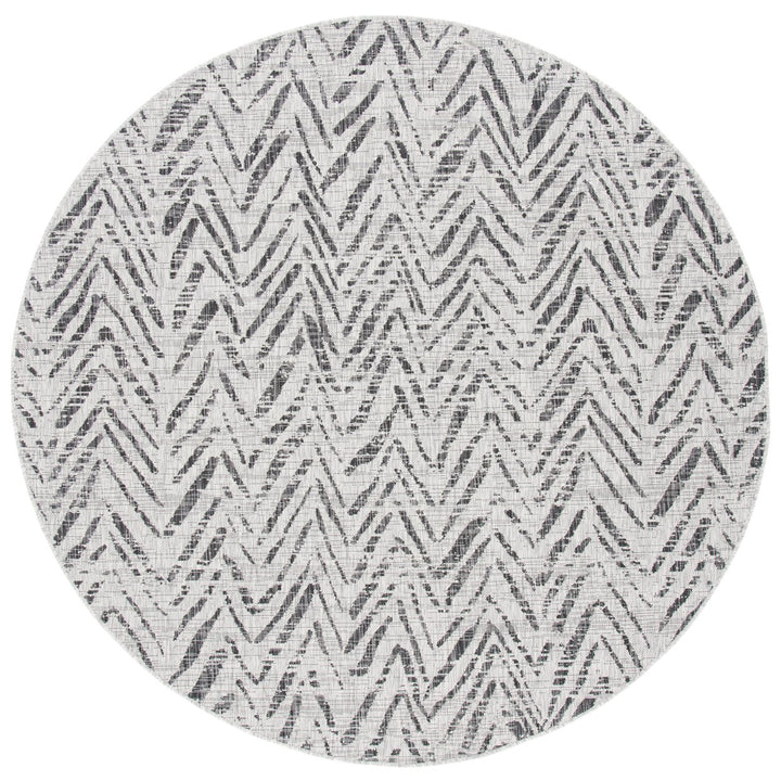 SAFAVIEH Outdoor CY8387-37612 Courtyard Grey / Black Rug Image 1