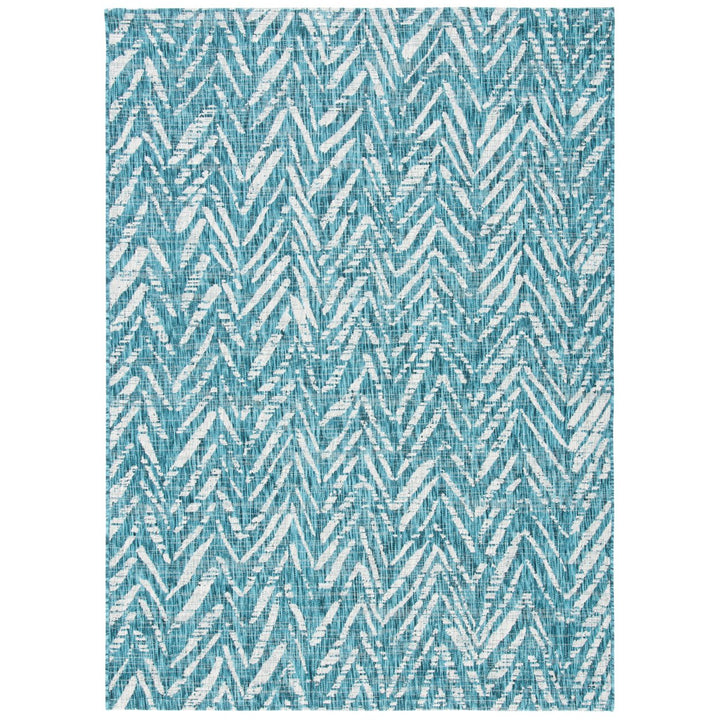 SAFAVIEH Outdoor CY8387-37221 Courtyard Blue / Grey Rug Image 1