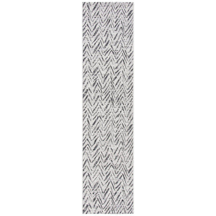 SAFAVIEH Outdoor CY8387-37612 Courtyard Grey / Black Rug Image 1