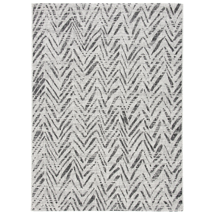 SAFAVIEH Outdoor CY8387-37612 Courtyard Grey / Black Rug Image 8