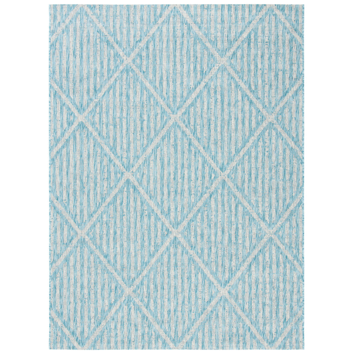 SAFAVIEH Outdoor CY8392-37121 Courtyard Aqua / Grey Rug Image 4