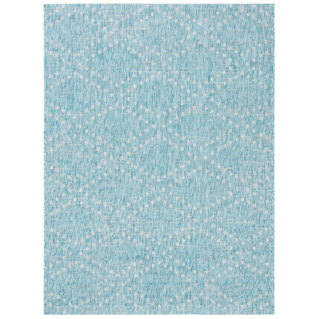 SAFAVIEH Outdoor CY8394-37121 Courtyard Aqua / Grey Rug Image 3