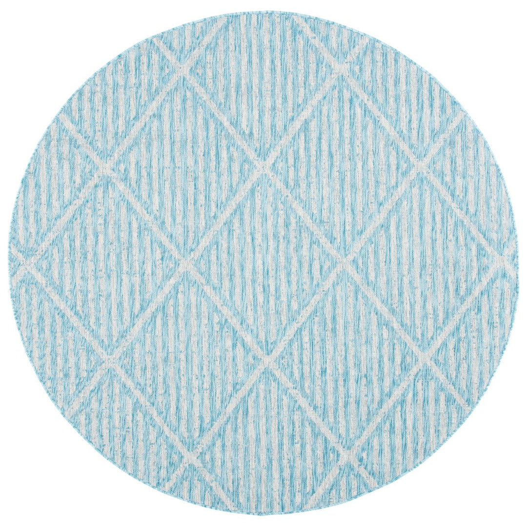 SAFAVIEH Outdoor CY8392-37121 Courtyard Aqua / Grey Rug Image 5