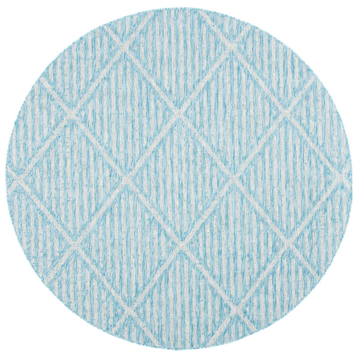 SAFAVIEH Outdoor CY8392-37121 Courtyard Aqua / Grey Rug Image 5