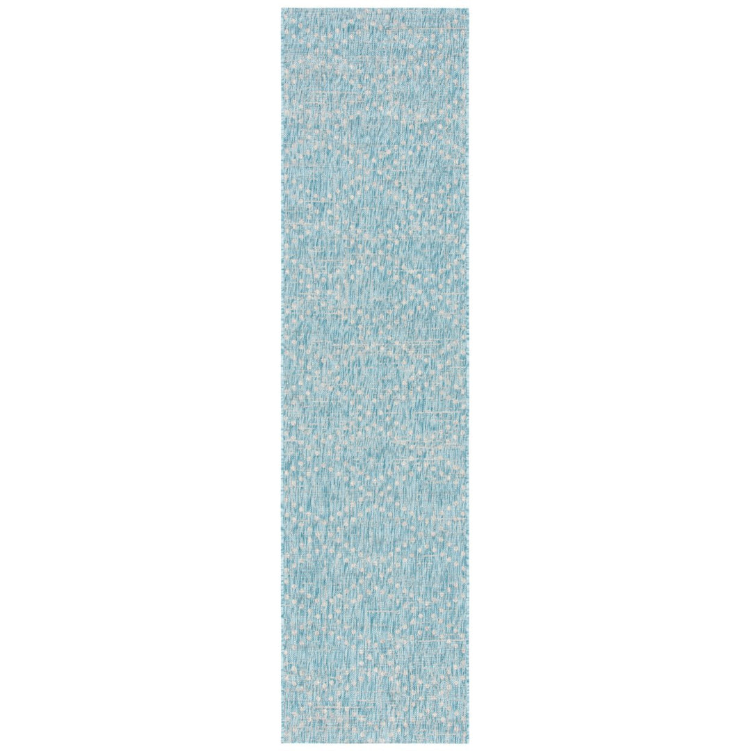 SAFAVIEH Outdoor CY8394-37121 Courtyard Aqua / Grey Rug Image 4