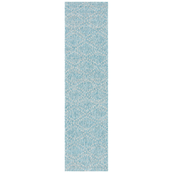 SAFAVIEH Outdoor CY8394-37121 Courtyard Aqua / Grey Rug Image 4