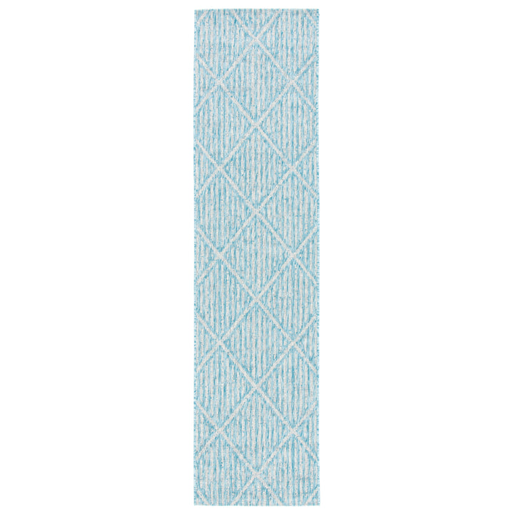 SAFAVIEH Outdoor CY8392-37121 Courtyard Aqua / Grey Rug Image 6